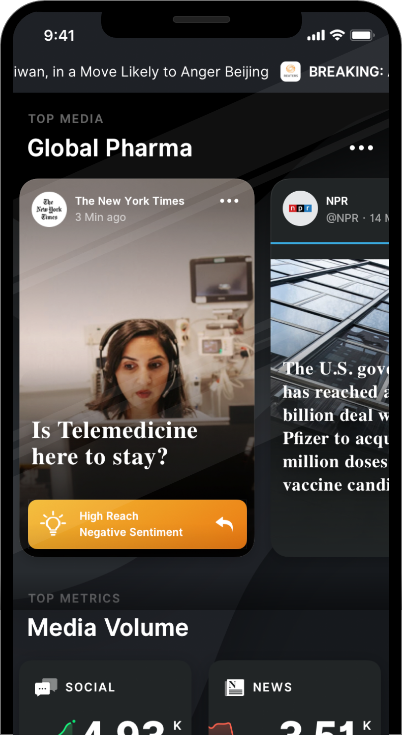 A phone with Tickr UI on screen